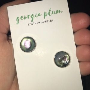 Grey "Dragon's Eye" Stud Earrings